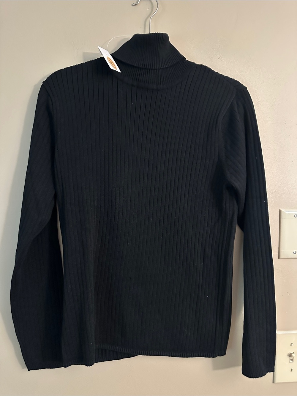 Talbots Black Ribbed Turtleneck Sweater